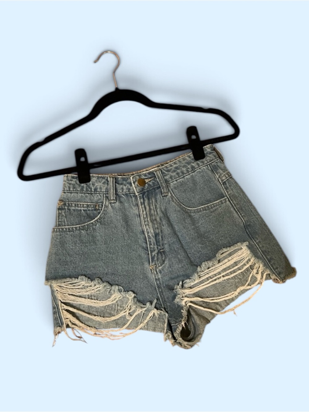 Denim short shorts